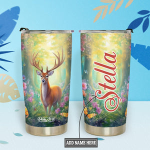 Deer In Flower Forest HTRZ15096343GC Stainless Steel Tumbler