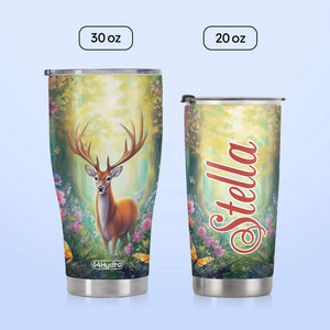 Deer In Flower Forest HTRZ15096343GC Stainless Steel Tumbler