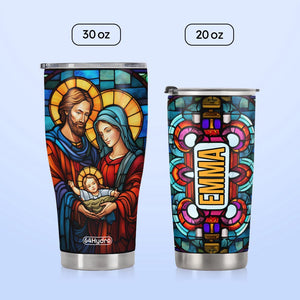 Faith Nativity Colorful Stained Glass HTRZ31082737VE Stainless Steel Tumbler