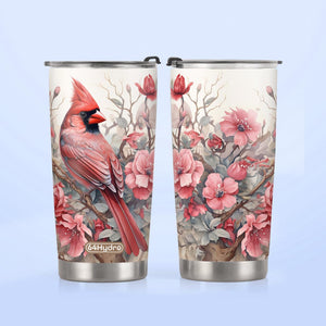 Cardinal Red Flower HTRZ19094111TR Stainless Steel Tumbler