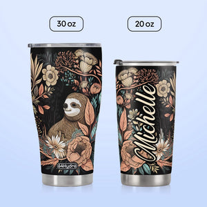 Colorful Floral Sloth HTRZ05091364CA Stainless Steel Tumbler