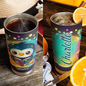 Cute Penguin Reading Book HTRZ05090349SP Stainless Steel Tumbler