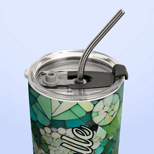 Dragonfly Chrysoprase Crystal Mosaic HTRZ05097222HG Stainless Steel Tumbler
