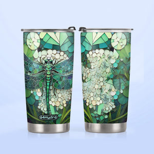Dragonfly Chrysoprase Crystal Mosaic HTRZ05097222HG Stainless Steel Tumbler