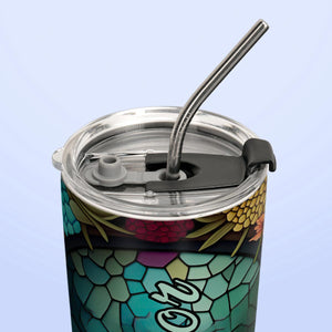 Dragonfly Colorful Crystal Mosaic HTRZ05098767VS Stainless Steel Tumbler