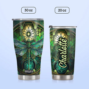 Dragonfly Emerald Crystal Mosaic HTRZ07099066JA Stainless Steel Tumbler