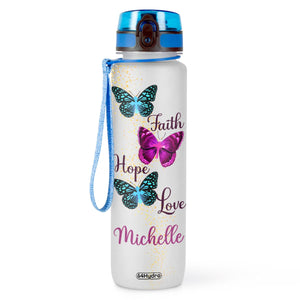 Faith Hope Love Butterfly HHRZ09089724KV Water Tracker Bottle