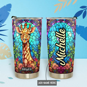 Giraffe Stained Glass Style HTRZ14090370VI Stainless Steel Tumbler