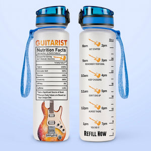 Guitarist Nutrition Facts Electric Guitar HTRZ15088244EW Water Tracker Bottle