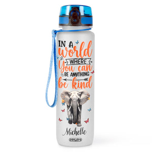 In A World Where You Can Be Anything Be Kind Daisy Elephant HTRZ10086266RQ Water Tracker Bottle