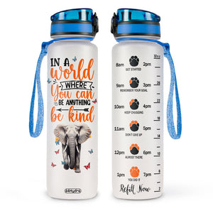 In A World Where You Can Be Anything Be Kind Daisy Elephant HTRZ10086266RQ Water Tracker Bottle