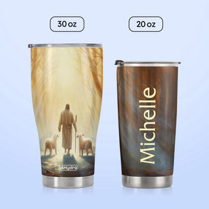 Jesus Walking On The Forest With Lambs HTRZ31081929RF Stainless Steel Tumbler