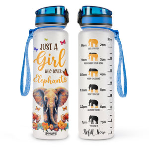 Just A Girl Who Loves Elephants HTRZ10082434TH Water Tracker Bottle
