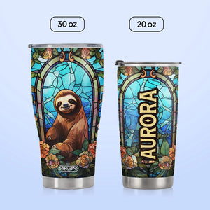 Sloth Stained Glass HTRZ18095079DU Stainless Steel Tumbler