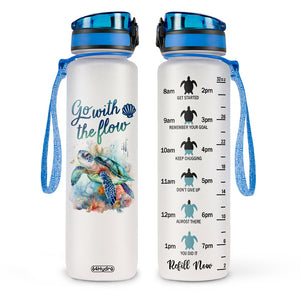 Turtle Go With The Flow HTRZ11087934LG Water Tracker Bottle
