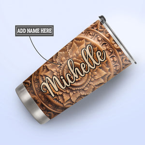 Turtle Leather Carving HHAY070723795 Stainless Steel Tumbler