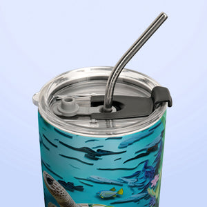 Turtle Paper Quiling HHAY070723156 Stainless Steel Tumbler