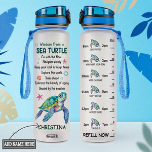 Wisdom From A Sea Turtle HHRZ09083639WB Water Tracker Bottle