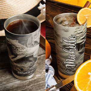 Wolf Plaster Carving HHAY100723452 Stainless Steel Tumbler